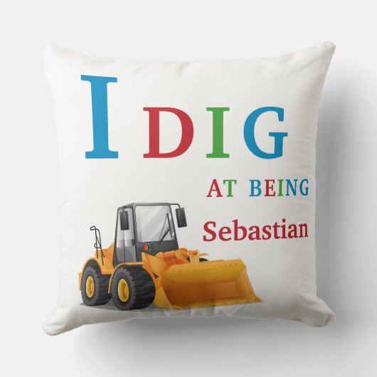 Ik vind modern minimaal kinder kussen (Achterkant)