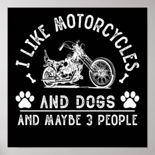 IK VIND MOTORCYCLUS EN DOG EN MISSCHIEN 3 MENSEN POSTER