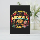 Ik vind musicals gewoon echt leuk, oké? bedankkaart (Staand voorkant)