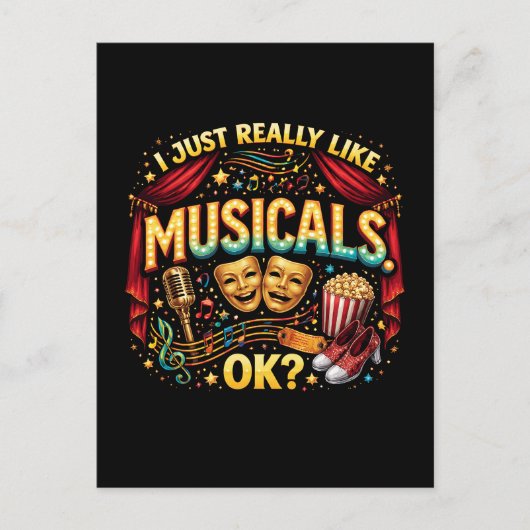 Ik vind musicals gewoon echt leuk, oké? briefkaart (Voorkant)