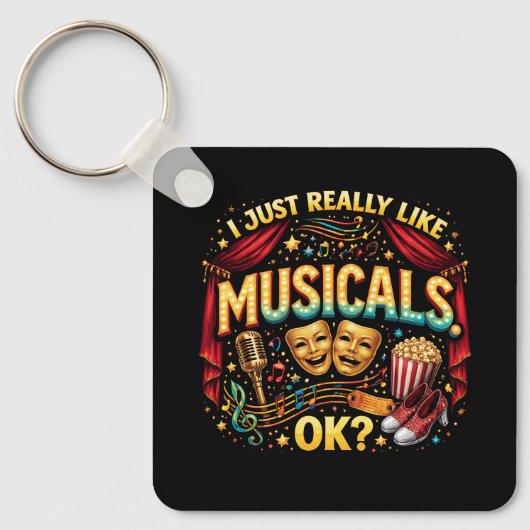 Ik vind musicals gewoon echt leuk, oké? sleutelhanger (Voorkant)