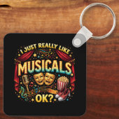 Ik vind musicals gewoon echt leuk, oké? sleutelhanger (Achterkant)