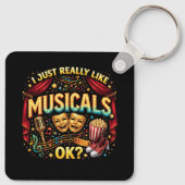 Ik vind musicals gewoon echt leuk, oké? sleutelhanger (Achterkant)