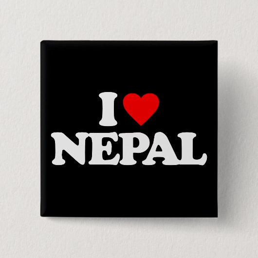 IK VIND NEPAL VIERKANTE BUTTON 5,1 CM (Voorkant)