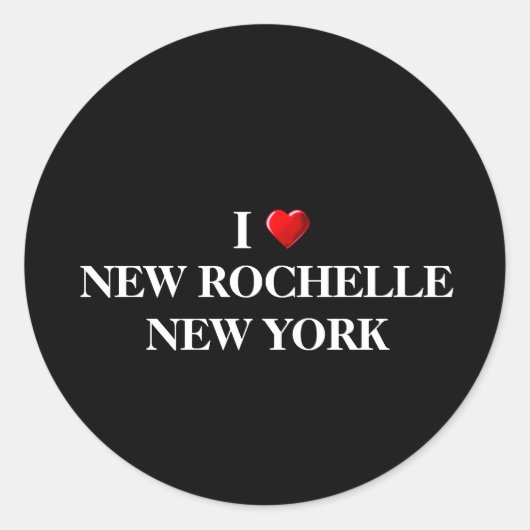 IK VIND NIEUWE ROCHELLE, NIEUW-YORK RONDE STICKER (Voorkant)