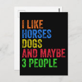 Ik vind paarden honden en misschien 3 mensen leuk  briefkaart (Voorkant / Achterkant)