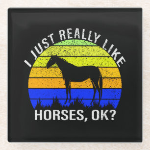 Ik vind paarden in blauw en geel echt leuk glazen onderzetter