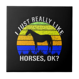 Ik vind paarden in blauw en geel echt leuk  tegeltje