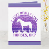 Ik vind paarden in het paars echt leuk  kaart (Gele Bloem)
