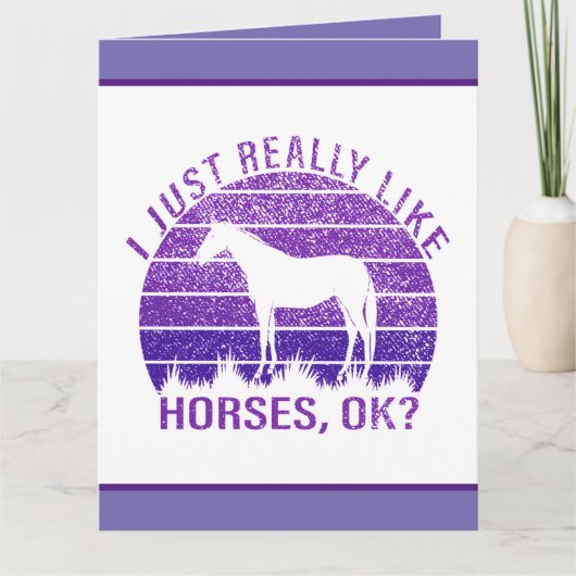 Ik vind paarden in het paars echt leuk  kaart (Voorkant)