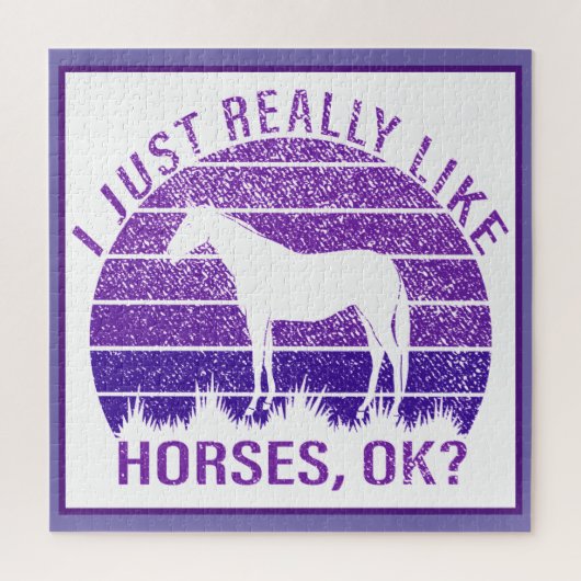 Ik vind paarden in paars echt leuk   legpuzzel (Verticaal)