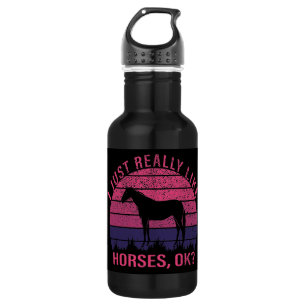 Ik vind paarden in roze en diep paars echt leuk waterfles