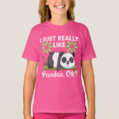 Ik vind panda's gewoon echt leuk oké grappig schat t-shirt (Voorkant)