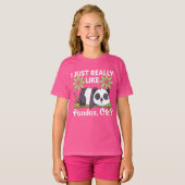 Ik vind panda's gewoon echt leuk oké grappig schat t-shirt (Voorkant volledig)