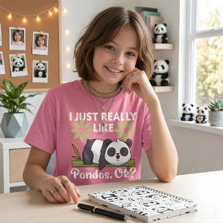 Ik vind panda's gewoon echt leuk oké grappig schat t-shirt