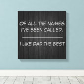 Ik vind papa het leukst - Canvas van 30 x 30 cm Afdruk (Insitu (Houten vloer))