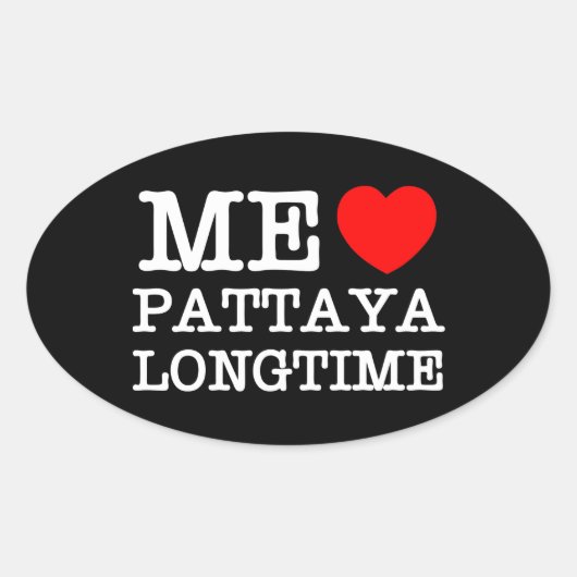 IK VIND PATTAYA LANGTIME OVALE STICKER (Voorkant)