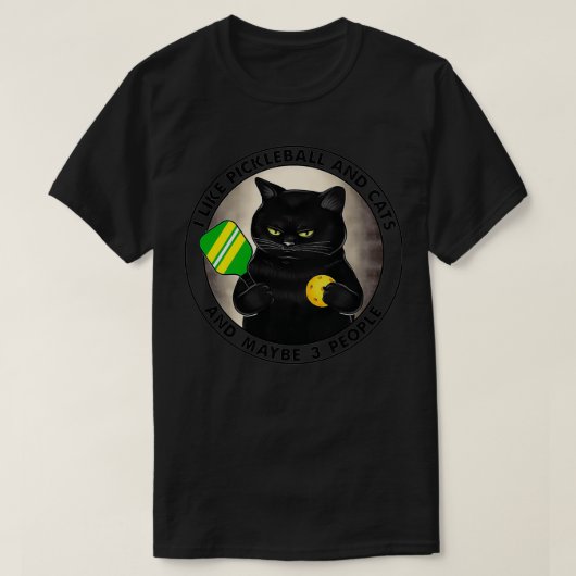 IK VIND PICKLEBALL EN CATS EN MISSCHIEN 3 MENSEN T-SHIRT (Design voorkant)