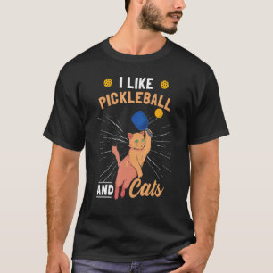 Ik vind Pickleball en katten leuk Kat Pickle Bal P T-shirt