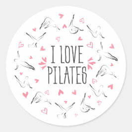 IK VIND PILATEN Pilates Poses in de vorm van een c Ronde Sticker