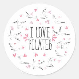 IK VIND PILATEN Pilates Poses in de vorm van een c Ronde Sticker
