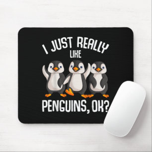 Ik vind pinguïns echt leuk Kinderen Meisjes Jongen Muismat