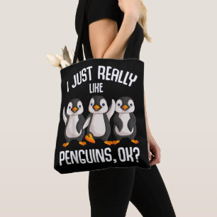 Ik vind pinguïns echt leuk Kinderen Meisjes Jongen Tote Bag