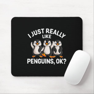 Ik vind pinguïns gewoon echt leuk OK Grappige ping Muismat