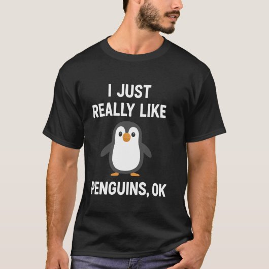 Ik vind pinguïns gewoon echt leuk, oké t-shirt (Voorkant)