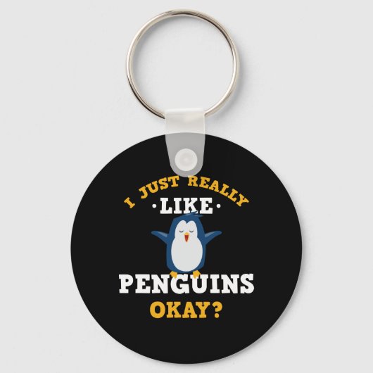 Ik vind pinguïns gewoon echt leuk Quote Sleutelhan Sleutelhanger (Voorkant)