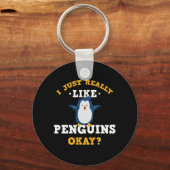 Ik vind pinguïns gewoon echt leuk Quote Sleutelhan Sleutelhanger (Voorkant)