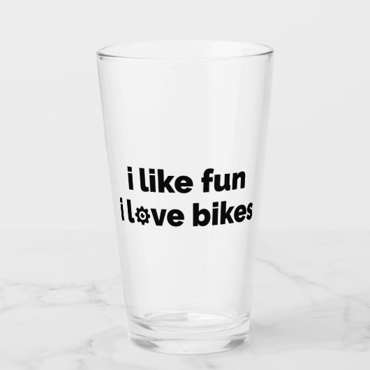 Ik vind plezier leuk, ik hou van fietsen glas (Voorkant)