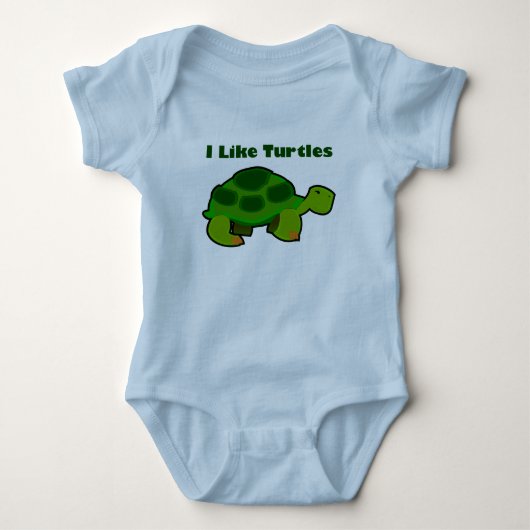 Ik vind schildpadden leuk - Baby Jersey Bodysuit (Voorkant)
