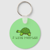 Ik vind Turtles Cute Green Sleutelhanger (Voorkant)