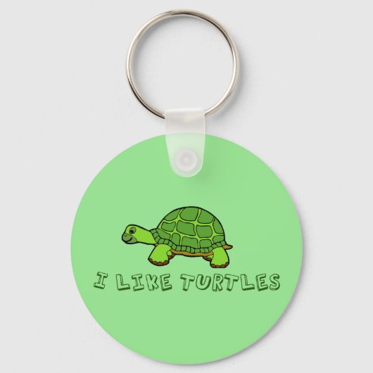 Ik vind Turtles Cute Green Sleutelhanger (Voorkant)