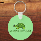Ik vind Turtles Cute Green Sleutelhanger (Achterkant)