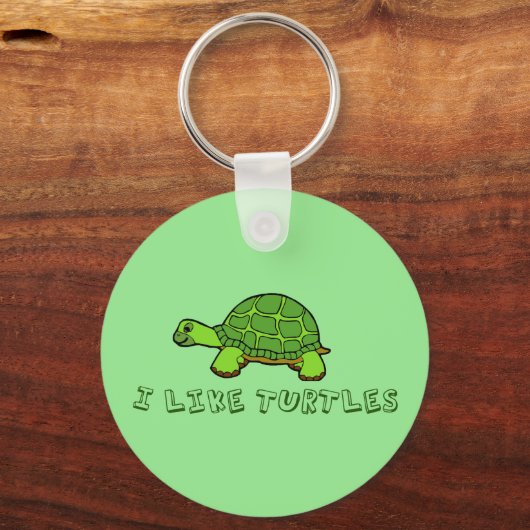 Ik vind Turtles Cute Green Sleutelhanger (Achterkant)