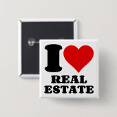 IK VIND VAN ECHTE ESTAAT VIERKANTE BUTTON 5,1 CM (Voorkant /achterkant)