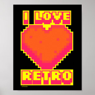 IK VIND VAN RETRO-retro-pixelgamer-cadeau Poster