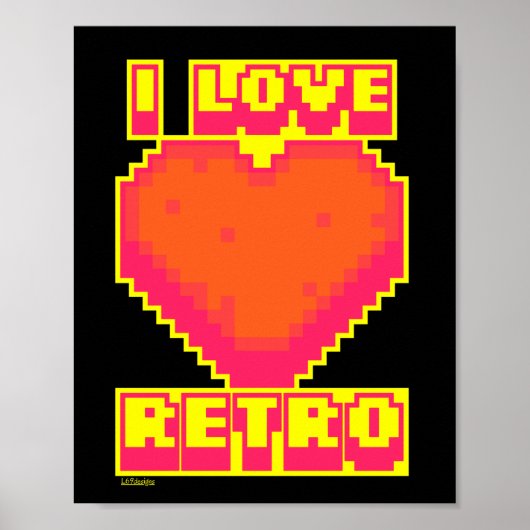 IK VIND VAN RETRO-retro-pixelgamer-cadeau Poster (Voorkant)