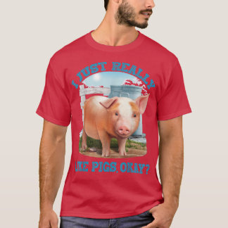 Ik vind varkens gewoon echt leuk, oké Cute jonge v T-shirt