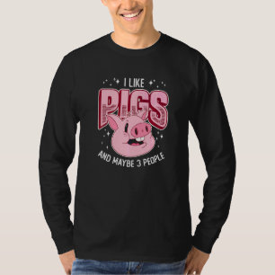 Ik vind varkens leuk en misschien 3 mensen varken t-shirt
