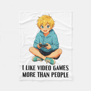 Ik vind videogames leuker dan grappige gamer mense fleece deken