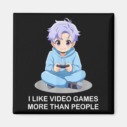 Ik vind videogames leuker dan mensen Funny Gamer A Magneet (Voorkant)
