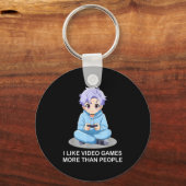 Ik vind videogames leuker dan mensen Funny Gamer A Sleutelhanger (Voorkant)