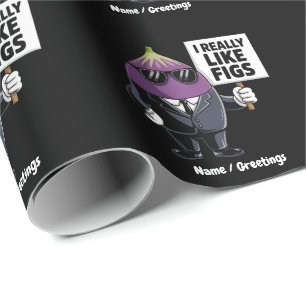 Ik vind vijgen echt leuk Funny Fig Character Artwo Cadeaupapier
