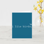 Ik vind vogels leuk Funny Minimalist vogelaars int Kaart (Gele Bloem)