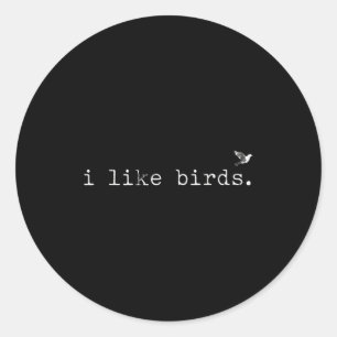 Ik vind vogels leuk, grappige minimalistische voge ronde sticker