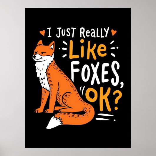 Ik vind vossen echt leuk poster (Voorkant)