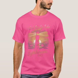 Ik vind vuurtorens echt leuk Retro zonsondergang N T-shirt